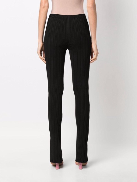 pleated slim-cut leggings