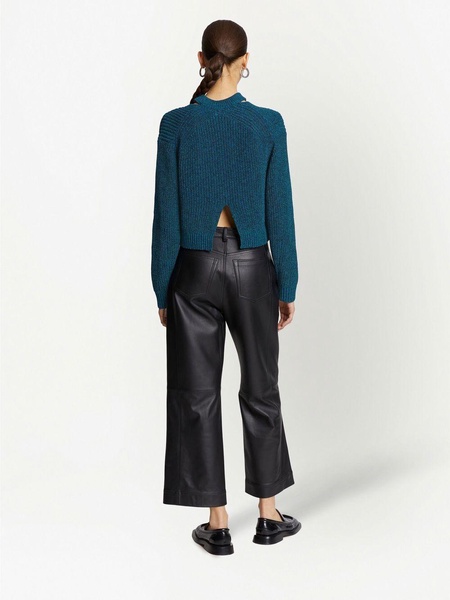 cut-out rib-knit jumper