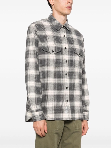 plaid-check flannel shirt