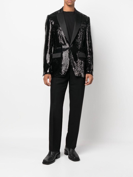 sequin single-breasted blazer