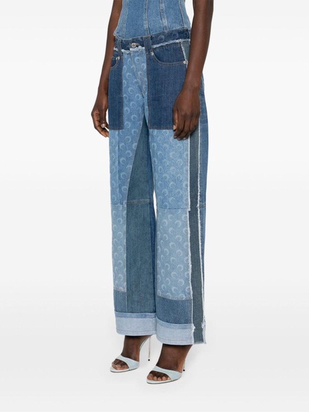 patchwork straight-leg jeans