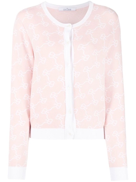 monogram-print button-up cardigan 