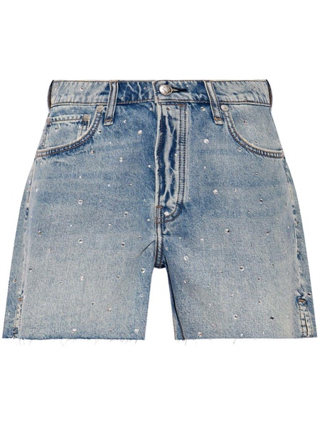 rhinestone-embellishment denim shorts