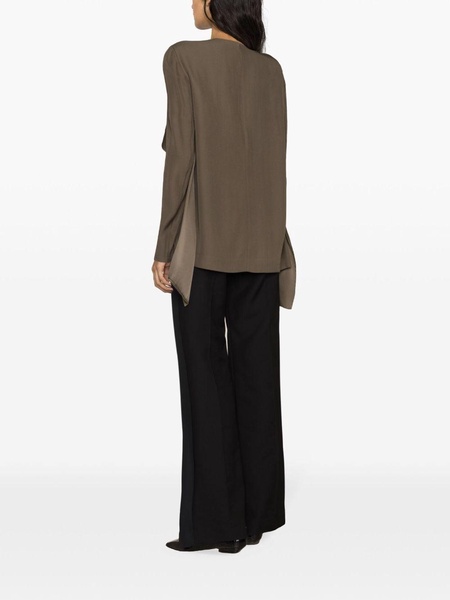 tie-fastening crepe blouse