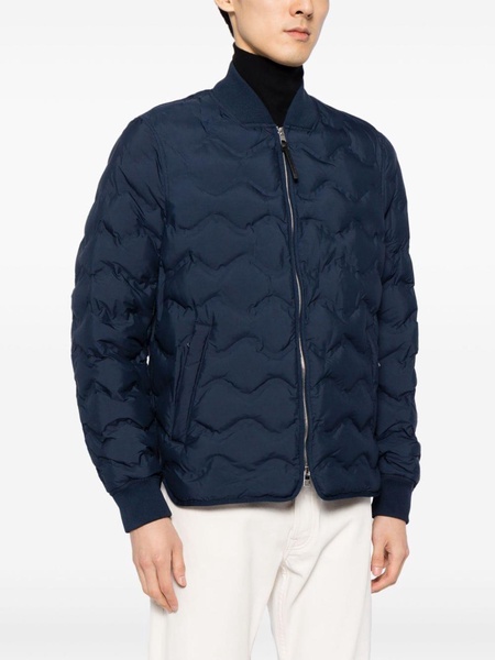 zip-up quilted bomber jacket