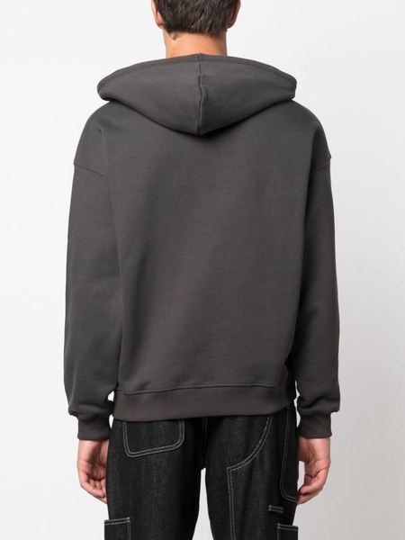 logo patch drawstring hoodie