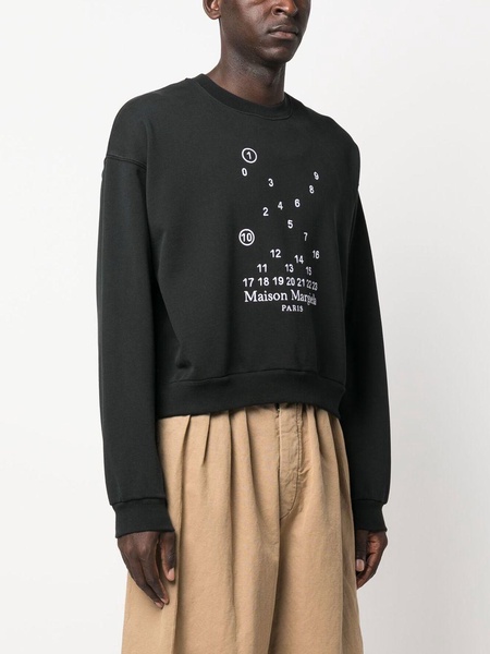 numbers-motif cotton sweatshirt