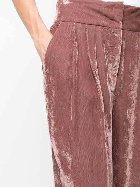 pleated straight-leg trousers