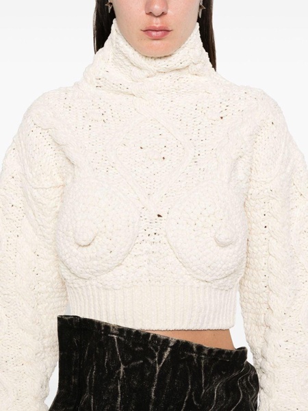 conical-bra detail cropped sweater 