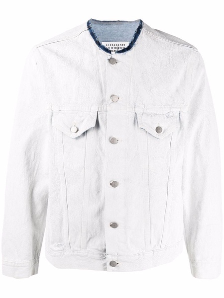 raw-cut collar denim jacket