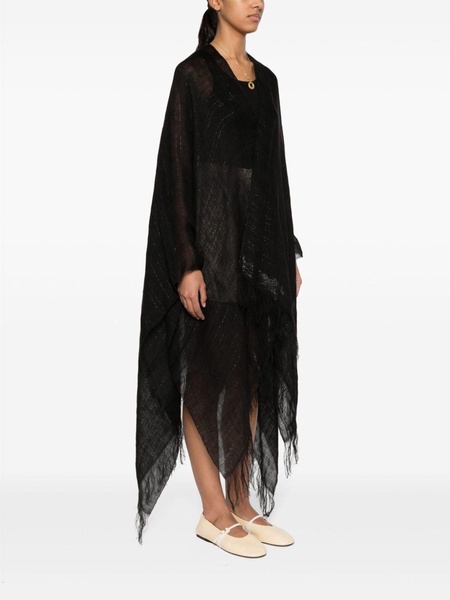 metallic-threading cape