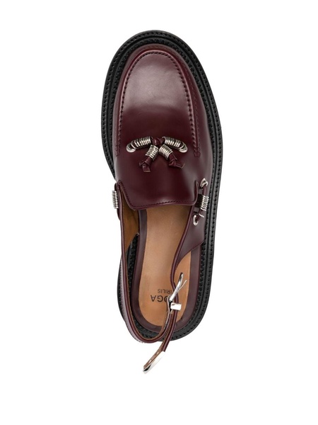 sling-back leather loafers