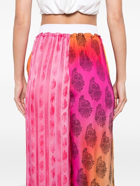 ombré-floral straight trousers