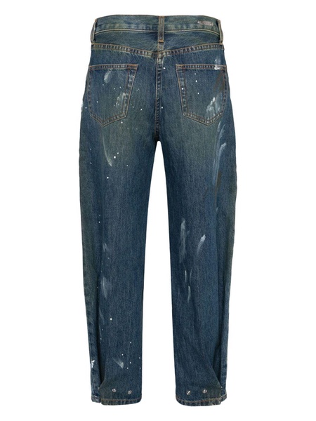 painted wide-leg jeans