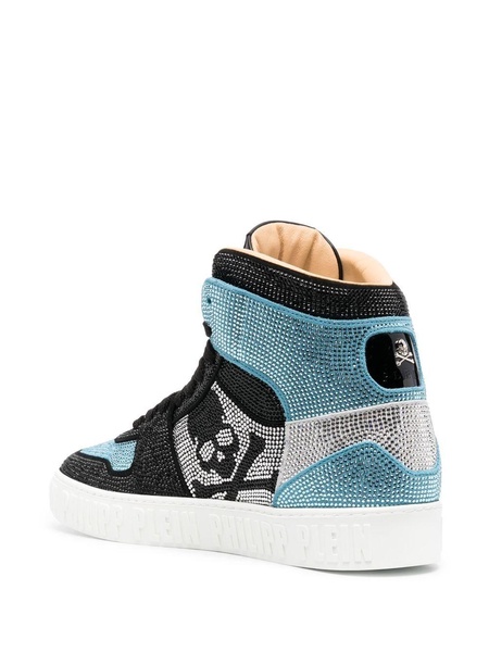 crystal-embellished high-top sneakers