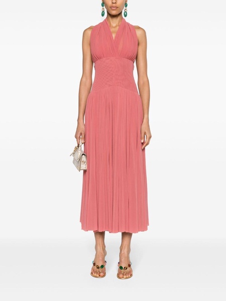 halterneck mesh maxi dress