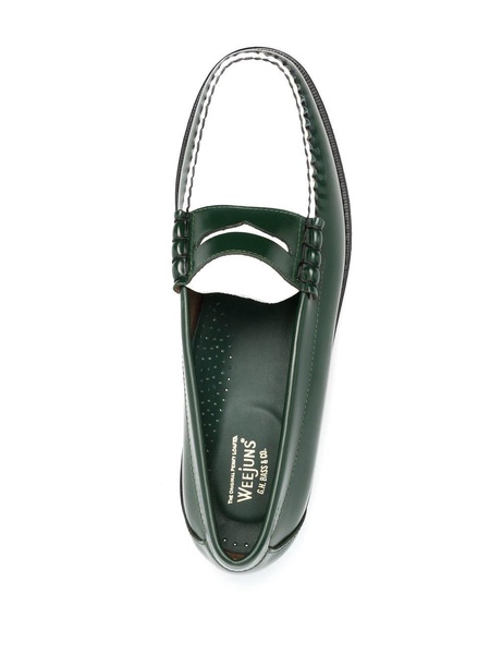 Green Larson Leather Loafers 