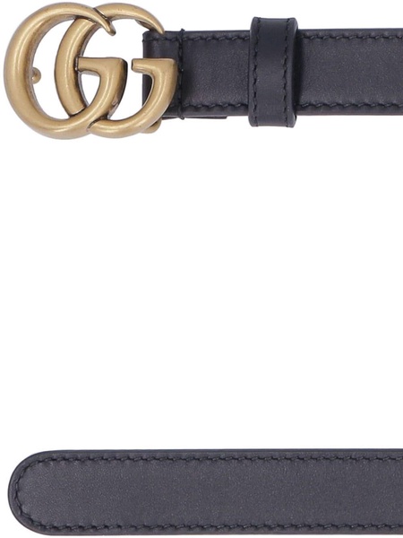 Black GG Marmont Leather Belt