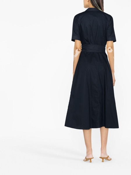 tied-waist poplin shirtdress 