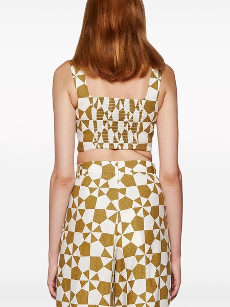 Jini geometric-print crop top