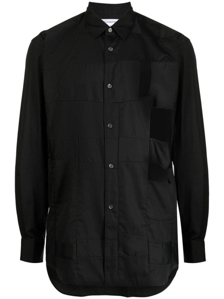 panelled cut-out cotton shirt