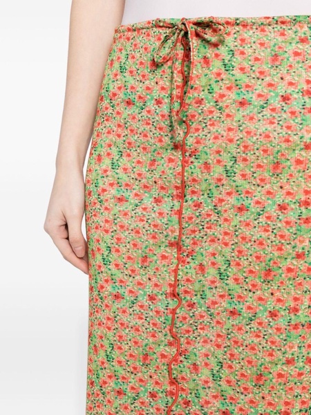 Joa floral ribbed skirt