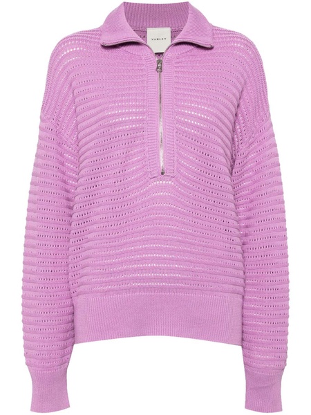 Tara pointelle half-zip jumper