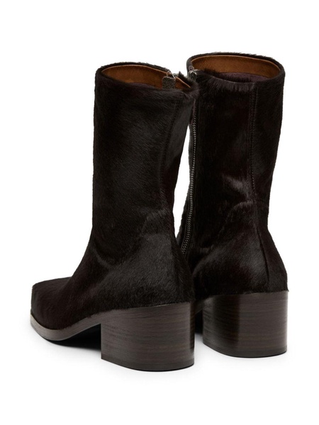 calf hair leather boots