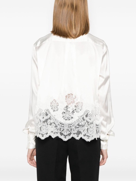 lace-panelling shirt