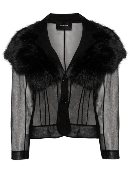 Black Faux-Fur Tulle Jacket