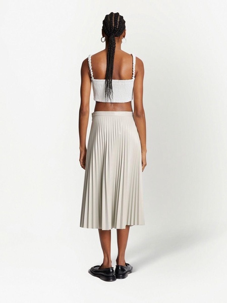 faux-leather pleated skirt