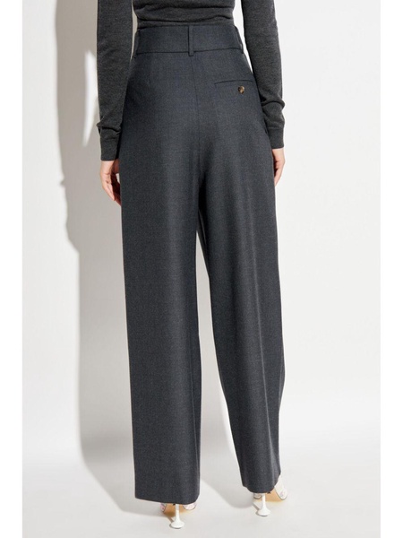 wrap wool trousers