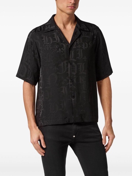 monogram jacquart short-sleeve shirt