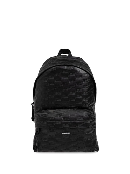 BB logo-embossed leather backpack