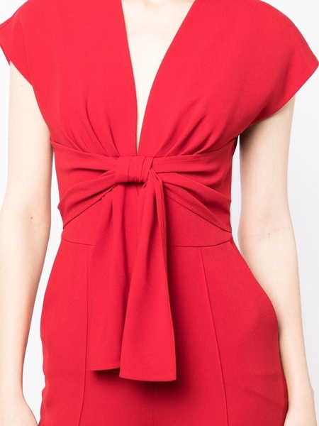 bow-detail flared jumpsuit