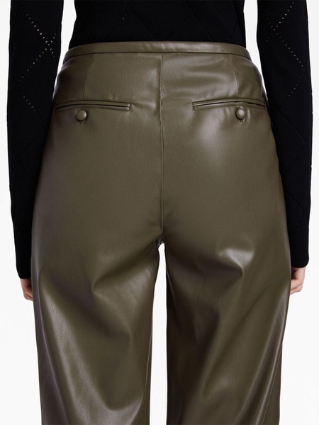 faux-leather straight-leg trousers