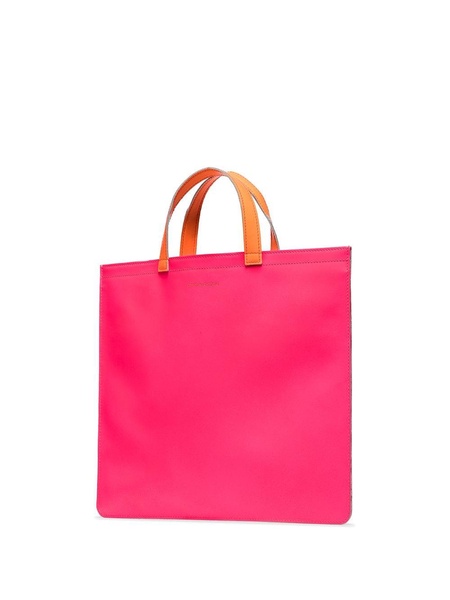 colour-block leather tote bag