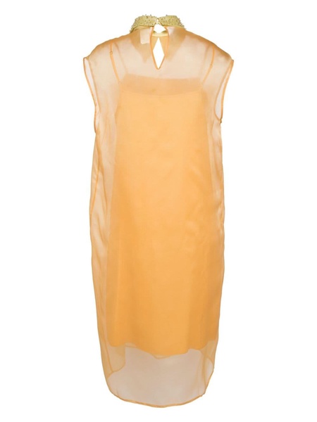 silk-organza midi dress