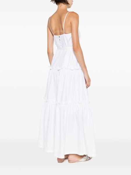 ruffled-trim tiered maxi dress