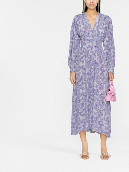 Myrala paisley-print midi-length dress