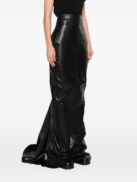 Black Dirt Pillar Leather Maxi Skirt