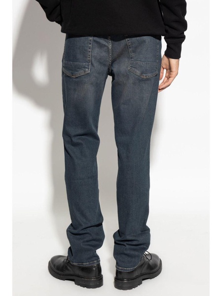 logo-patch tapered jeans 