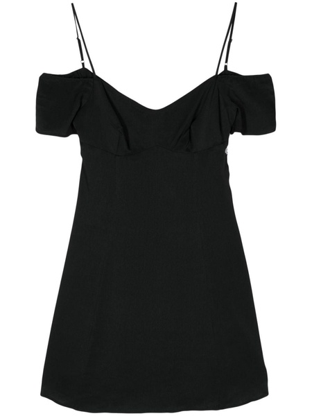 wide-neck flared minidress