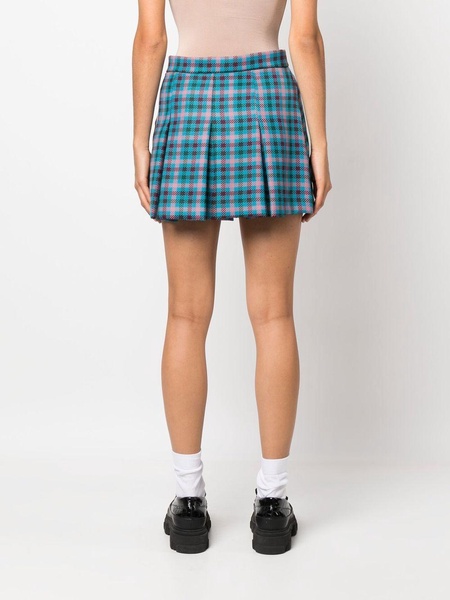 checked pleated mini skirt