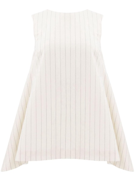 Pinstripe open-back sleeveless top