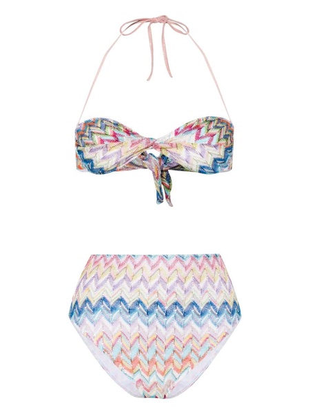 zigzag-woven high-waisted bikini