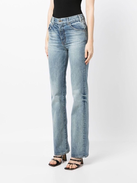 flared-cut leg jeans