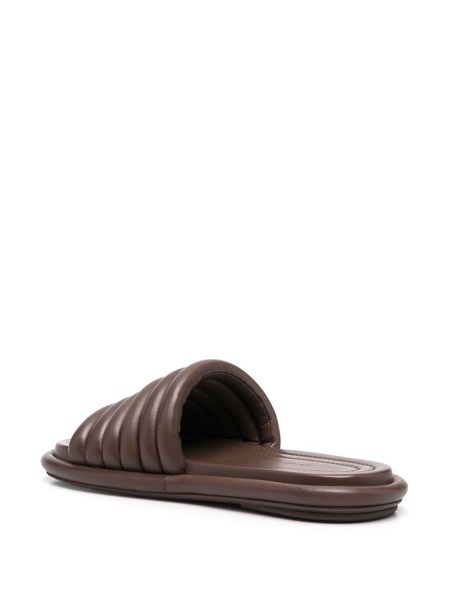 padded leather slides