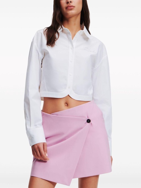 cropped organic-cotton shirt