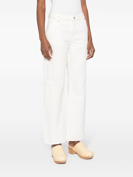 mid-rise straight-leg jeans